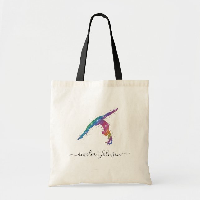 Personalised Gymnastics Glitter   Tote Bag (Front)
