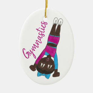 Personalised Gymnastics Gym Coach Gymnast Gift Ceramic Tree Decoration