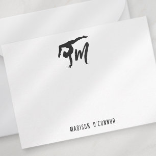 Personalised Gymnastics Monogram Initial  Card