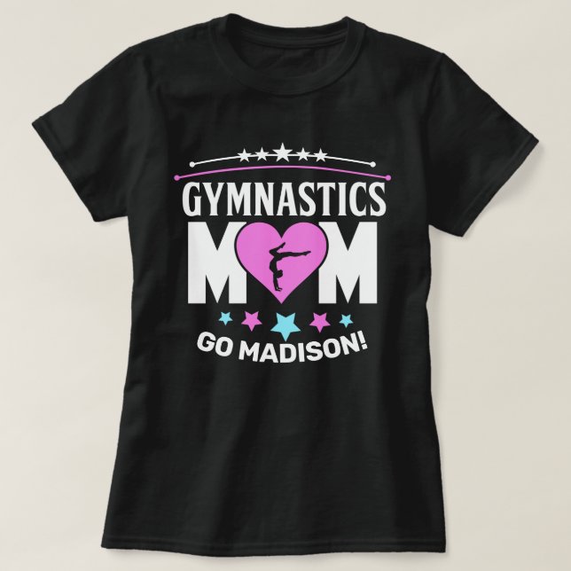 Personalised Gymnastics Mum T-Shirt (Design Front)