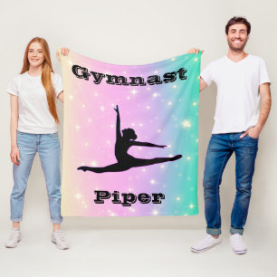 Personalised Gymnastics Rainbow Swirl Fleece Blanket