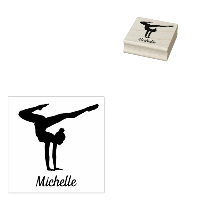 Personalised Gymnastics  Rubber Stamp (Stamped)