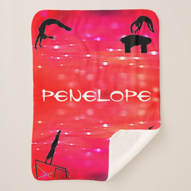 Personalised Gymnastics Sherpa Blanket (Front)