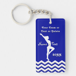 Personalised Gymnastics Team Gifts, Your Colours Key Ring