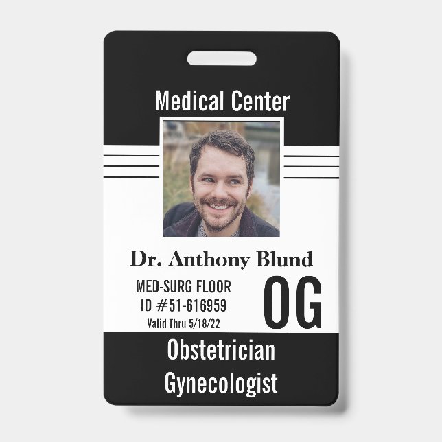 Personalised Gynaecologist ID Badge (Front)