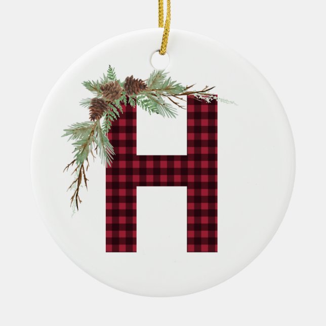 Personalised H Monogram Ornament (Front)