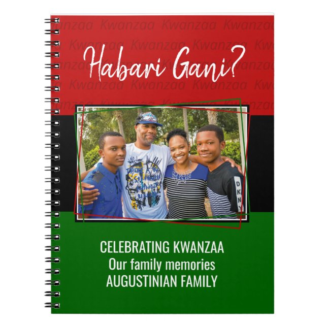 Personalised HABARI GANI Photo Kwanzaa Notebook (Front)