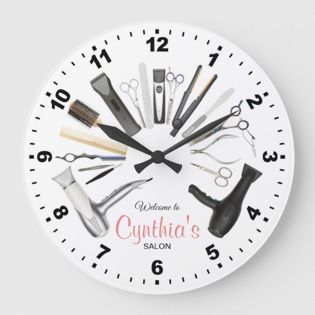 Personalised Hair Salon Clock (Front)