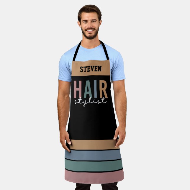 Personalised Hair stylist Hairdresser Apron (Worn)
