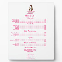 Personalised Hair Stylist Price List