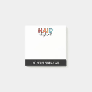 Personalised Hair Stylist Retro Hairdresser Gift Post-it Notes