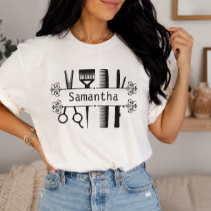 Personalised Hair Stylist Scissors Hairdresser T-Shirt