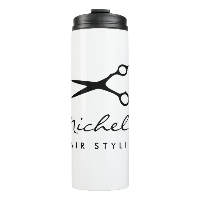Personalised hair stylist thermal tumbler mug gift (Front)