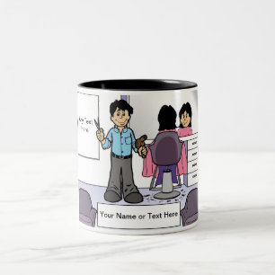 Personalised Hairdresser - Male Cartoon Two-Tone Coffee Mug