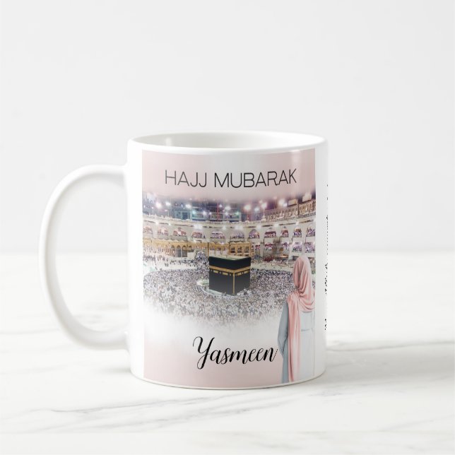 Personalised Hajj Mubarak Coffe Mug Hajj Gift (Left)