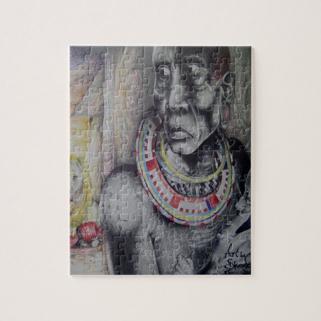Personalised Hakuna Matata with Lion Masai Puzzle (Vertical)