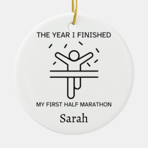 Personalised Half Marathon Ornament Gift for her