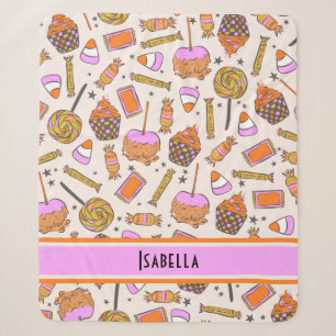 Personalised Halloween Candy Retro Groovy Blanket
