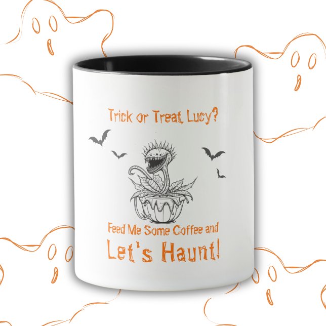 Personalised Halloween Carnivorous Plant Coffee  Mug (Personalized Halloween Carnivorous Plant Coffee Mug)