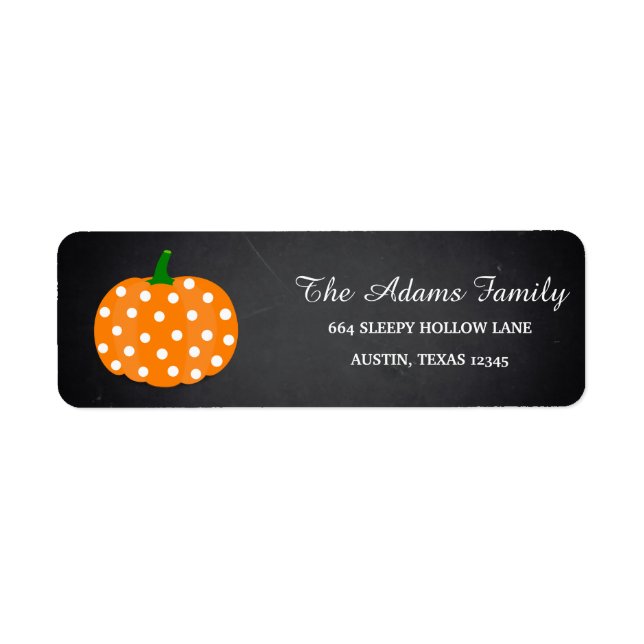 Personalised Halloween Chalkboard Little Pumpkin Return Address Label (Front)