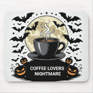 Personalised Halloween Coffee Lover Spooky Desk Mo Mouse Pad
