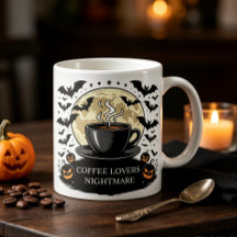 Personalised Halloween Coffee Lover Spooky Desk Mo