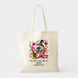 Personalised Halloween Colourful Trick or Treat Tote Bag