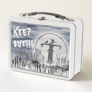 Personalised Halloween Creepy Scarecrow Metal Lunch Box