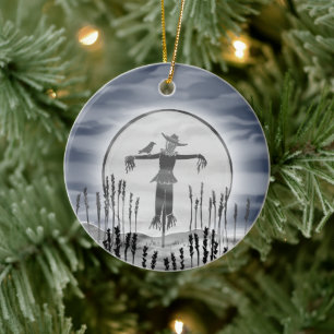 Personalised Halloween Creepy Scarecrow Ornament