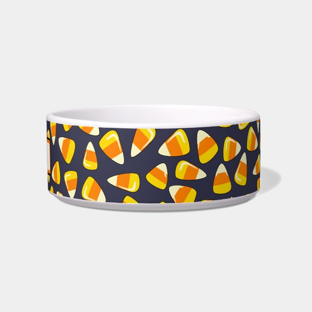 Personalised Halloween Dog or Cat Bowl Candy Corn (Right)