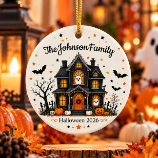 Personalised Halloween Family Ceramic Ornament