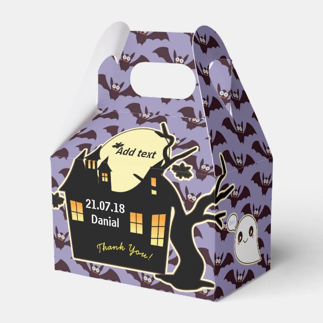 Personalised HALLOWEEN Gable Box Haunted House (Front Side)