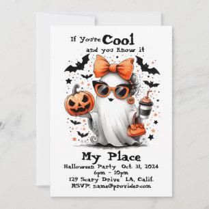 Personalised Halloween Ghost Funny Adult           Invitation