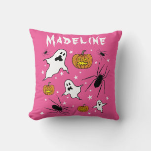 Personalised Halloween Ghosts, Pumpkins and Spider Cushion