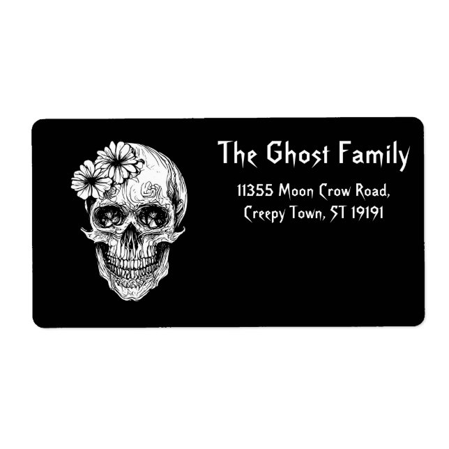 Personalised Halloween Ghosts Skull Floral (Front)
