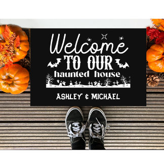 Personalised Halloween Haunted House  Doormat