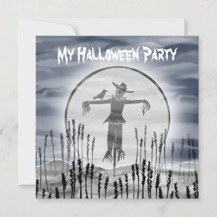 Personalised Halloween Horror Creepy Scarecrow Invitation