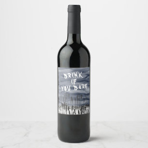 Personalised Halloween Horror Creepy Scarecrow Wine Label