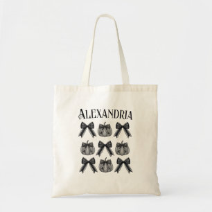Personalised Halloween Monochrome Tote Bag