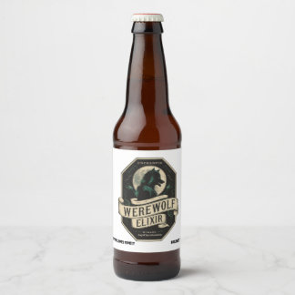 Personalised Halloween Party Beverage-Werewolves Beer Bottle Label