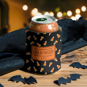 Personalised Halloween Party Candy Corn Can Cooler