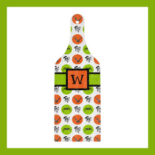Personalised Halloween Pattern Custom Monogram Cutting Board