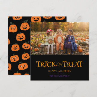 Personalised Halloween Photo Card | Trick or Treat