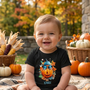 Personalised Halloween Pumpkin Baby Bodysuit