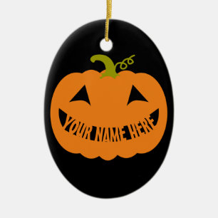 Personalised Halloween Pumpkin Ceramic Ornament