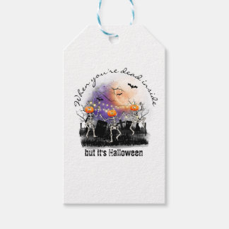 Personalised Halloween Pumpkin Dance Cute Skeleton Gift Tags