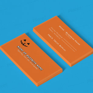 Personalised Halloween Pumpkin Face Business Card