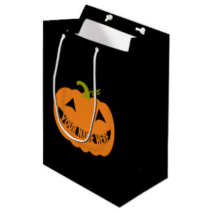 Personalised Halloween Pumpkin Medium Gift Bag