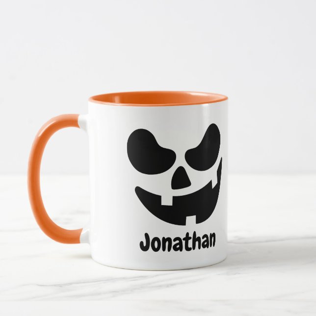 Personalised Halloween Pumpkin Mug (Left)
