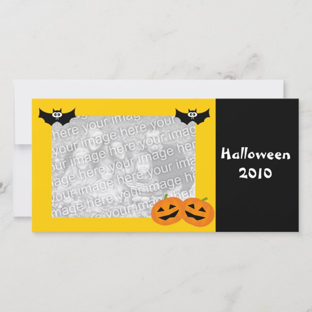 Personalised Halloween Pumpkin Photo Card (Front)